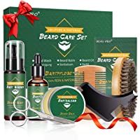 Kit Cuidado Set Barba con Libre Champu Barba-Peine Barba-Cepillo Barba-Aceite Barba-Balsamo Barba-Barba Tijeras-Bolsa de…